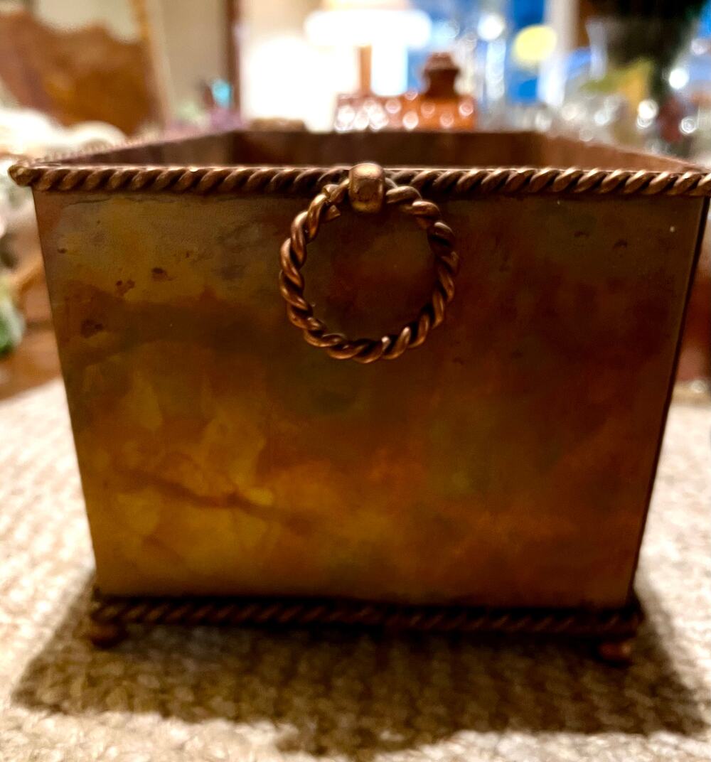 Heavy Metal Box/Basket, Possibly Copper Plated